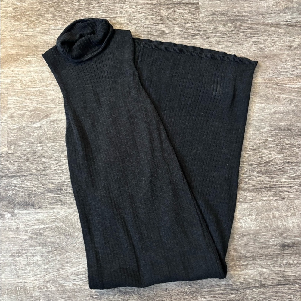 Free People Beach Black Sleeveless Turtleneck Dress